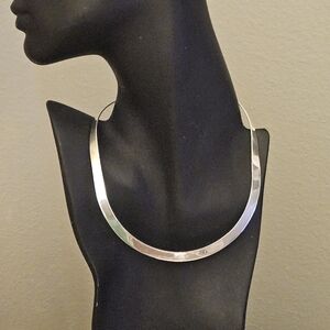 Vintage MCM Modernist Sterling Silver Wide Women's Colar Necklace 28.5g